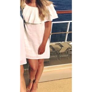 Billabong off the shoulder off-white cotton dress